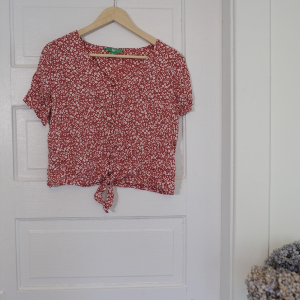 Red floral spring woman's shirt
